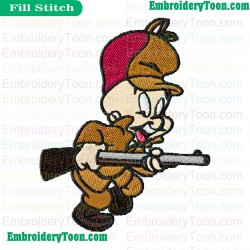 Elmer Fudd Gunpowder Embroidery Design