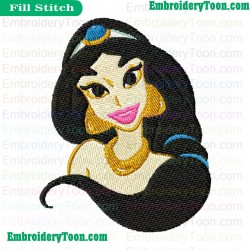 Face Princess Jasmine Embroidery Design