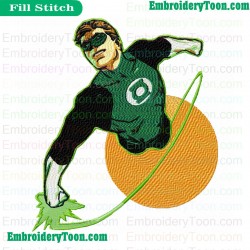 Flying Green Lantern Embroidery Design