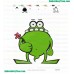 Frog Holding Flower Embroidery Design