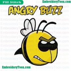 Funny Angry Buzz Embroidery Design