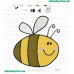 Funny Bee Embroidery Design