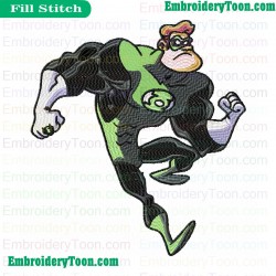 Funny Green Lantern Embroidery Design