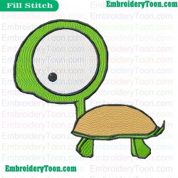 Funny Turtle Embroidery Design