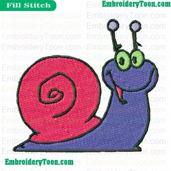 Gary The Snail Smile Embroidery Design