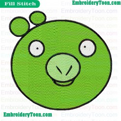 Greedy Pig Angry Birds Embroidery Design 02