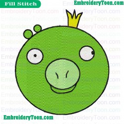 Greedy Pig Angry Birds Embroidery Design