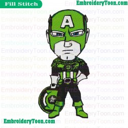 Green Lantern Captain America Embroidery Design