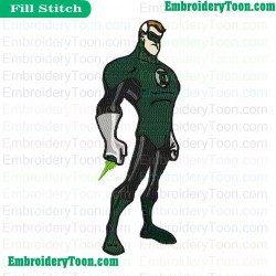 Green Lantern Embroidery Design 01