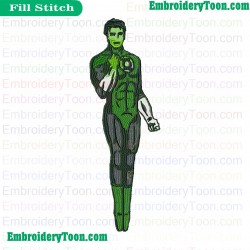Green Lantern Embroidery Design 05