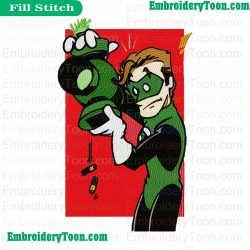 Green Lantern Embroidery Design 06