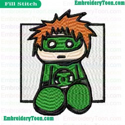 Green Lantern Embroidery Design 09
