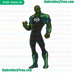 Green Lantern Redesign Embroidery Design