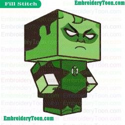 Hal Jordan Green Lantern Cube Embroidery Design