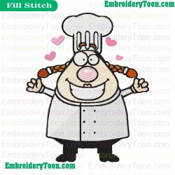 Happy Chef Embroidery Design 02