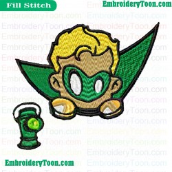 Heads Up Green Lantern Embroidery Design