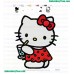 Hello Kitty Drinking Juce Embroidery Design
