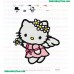Hello Kitty Withe Flower Embroidery Design