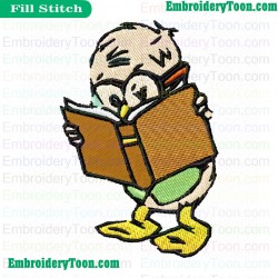 Honker Muddlefoot Reading Embroidery Design