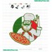 Italian Chef Holding Pizza Embroidery Design
