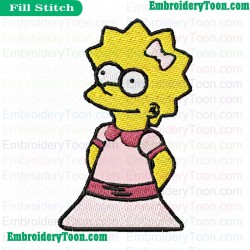 Lisa Simpson Beautful Dress Embroidery Design