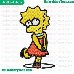 Lisa Simpson Cute Embroidery Design