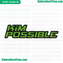 Logo Kim Possible Embroidery Design 02