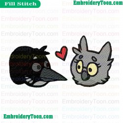 Love Angry Birds Embroidery Design