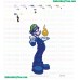 Luigi Holding Fire Embroidery Design