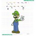 Luigi Okey Sign Embroidery Design