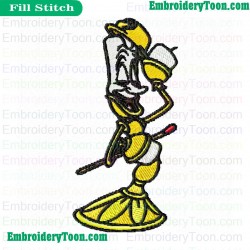Lumiere Beauty And The Beast Embroidery Design