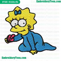 Maggie Simpson Creeps Embroidery Design