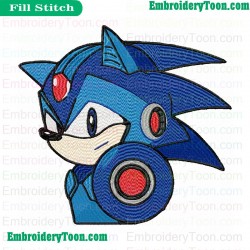 Megaman Sonic Embroidery Design