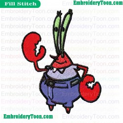 Mr Krabs Standby Embroidery Design