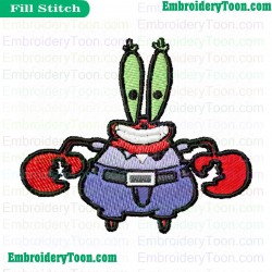 Mr Krabs Strong Embroidery Design