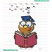 Owl Studing Embroidery Design