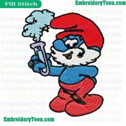 Papa Smurf Embroidery Design