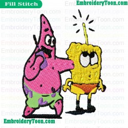 Patrick Star Wite Spongebop Embroidery Design