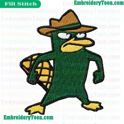 Perry The Platypus Angry Embroidery Design
