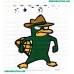 Perry The Platypus Angry Embroidery Design