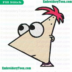 Phineas Flynn Amazed Embroidery Design