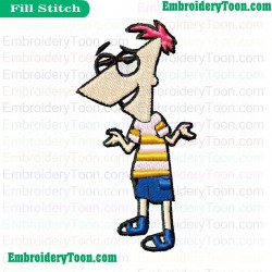 Phineas Flynn Surprising Embroidery Design
