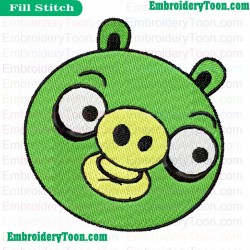 Pig Angry Bird Embroidery Design