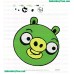 Pig Angry Bird Embroidery Design