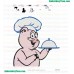 Pig Chef Embroidery Design