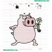 Pig Holding Flower Embroidery Design 02