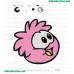 Pink Puffle So Happy Embroidery Design