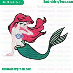 Princess Ariel Embroidery Design 02