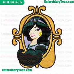 Princess Jasmine Embroidery Design