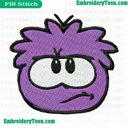 Purple Puffle Sad Embroidery Design